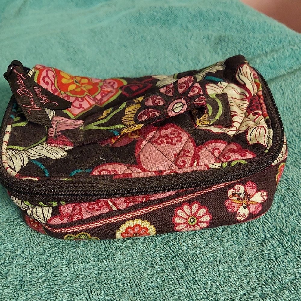 Vera Bradley Pink and Black Cosmetic Bags with Floral Patterns